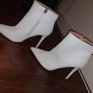 White ankle boots